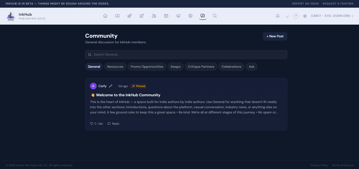 InkHub — community and resources for indie authors